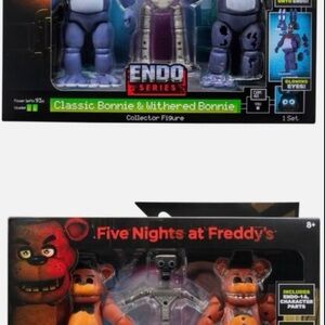 FNAF ENDO Series Freddy & Bonnie Classic & Withered Action Figure Lot Of 2 New